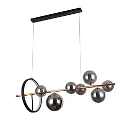 Люстра стельова LED Levistella 918LP267-7 DDG+BK, 12W, чорний/золотий, сучасний стиль для вітальні
