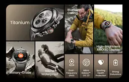 Mibro Смарт-часи GS Explorer S 48мм, 1.32", 466x466, AMOLED, BT 5.3, Dual-band GPS, 10 ATM, титан-силикон - мініатюра 3