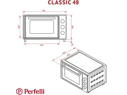 Духовка настільна Perfelli CLASSIC 48 GREY - мініатюра 7