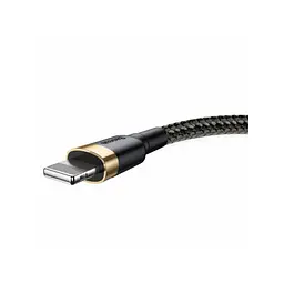Кабель Baseus Cafule Cable USB to lightning 2.4A 1m CALKLF-BV1 Black-Gold - мініатюра 2