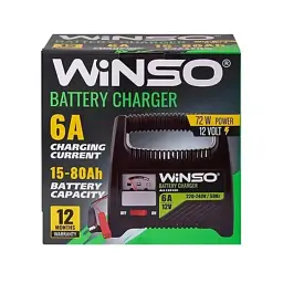 Зарядний пристрій для автомобільного акумулятора WINSO 12В.Макс. струм підзарядки 6А.Макс.Емн 80Ah (139160) - мініатюра 2