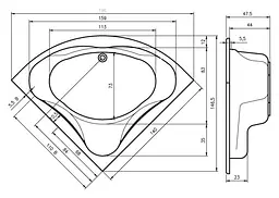 Ванна акрилова Rho Neo 140x140 BC3400500000000 Білий - мініатюра 2
