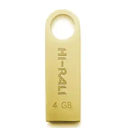 Флеш накопичувач USB 4Gb Hi-Rali Shuttle золотистий USB 2.0 (HI-4GBSHGD)