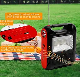 Переносний ліхтар з сонячною панеллю Voltronic JY-108+Solar, 2 режими, акумулятор, 2 лампочки 3W, USB вихід - мініатюра 7