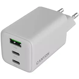 Зарядний пристрій Canyon CU65ACC GaN 65 Вт 2xPD 1xQC EU білий (CNS-CUW65ACC) - мініатюра 4