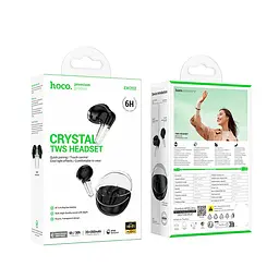 Бездротові навушники Hoco EW202 Magic true wireless BT headset, BT5.4, 35mAh, 350mAh, 6h, ipx4, black - мініатюра 3