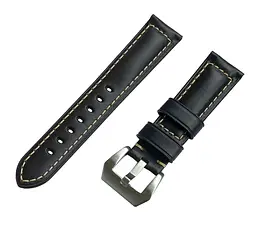 Шкіряний ремінець Primolux F001 Steel buckle для годинника Samsung Sport Gear (SM-R600) Black - мініатюра 2