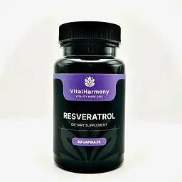 Транс-ресвератрол VitalHarmony Resveratrol 250 mg, 30 капсул для антиоксидантного захисту