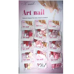 Нігті накладні кольорові з малюнком та камінчиками Art Nail 14315 упаковка 12 шт., 03
