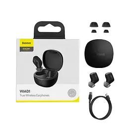 Навушники Baseus WM01 Encok TWS | 5Hours, BT5.0, 40mAh/300mAh | (NGWM01) Black NGTW240001 - мініатюра 4