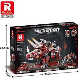 Конструктор Reobrix Mecha Dino Трансформер 3в1 динозавр Трицератопс (33003) [160326] - мініатюра 5