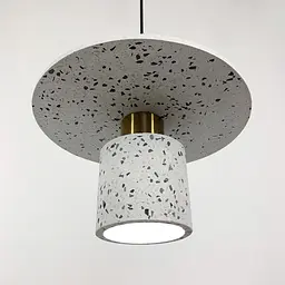 Підвіс Terrazzo Cylinder із білим бетонним плафоном 30 см в стилі Ар-деко Line.F MJ 162-300 WT - мініатюра 6
