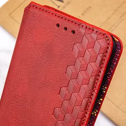 Шкіряний чохол-книжка GETMAN Cubic (PU) для Realme 11 4G Червоний - мініатюра 8