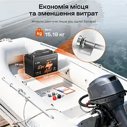 Акумуляторна батарея літій-залізо-фосфатна з Bluetooth та підігрівом стартерна / тягова 12.8В 165А*год LiFePO4 LiTime Dual Purpose L12V165-150-DP-BT-CCA1K2-4-A100 (44-00532) - мініатюра 3