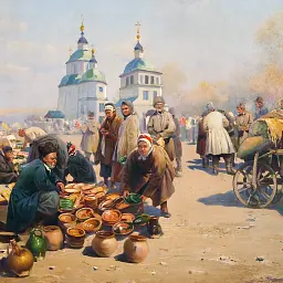 Інтер'єрна картина Ярмарок у Полтаві, Васильківський Сергій (1902), інтер'єрний декор, 40×60 см (id4471) - мініатюра 5