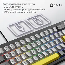 Механічна клавіатура Ajazz AK650 Moon Yellow Switch Black USB-C (AK650-MY-GWY) - мініатюра 10