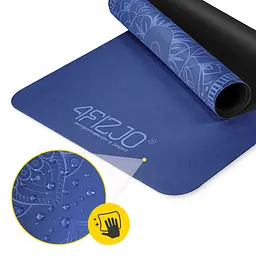 Килимок (мат) спортивний 4FIZJO замша 183 x 61 x 0.15 см для йоги та фітнесу Blue (P-5905973405713) - мініатюра 10