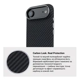 Чохол до мобільного телефона Armorstandart LikeCarbon2 MagCase Apple iPhone 17 Air Carbon Black (ARM86260) - мініатюра 7