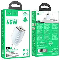МЗП Hoco N49 Glorious PD65W (1USB-A/2C) Blue - мініатюра 6