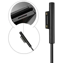 Кабель DK 180см Cable Type-C / USB-C для Microsoft Surface Go / Book/Laptop / Pro black - мініатюра 3