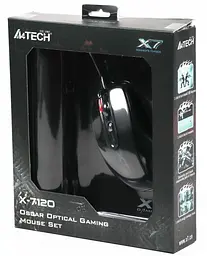 Комплект (Миша та Килим) A4Tech X-7120: Миша X-710BK + ігрова поверхня X7-200MP (4711421932172) (X-7120) - мініатюра 5