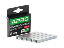 Скоби для степлера калені APRO для будівельного степлера 8х11,3мм 1000шт загартовані 0.7мм