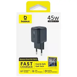 МЗП Baseus EnerFill FN22 Fast Charger PD45W (1USB-C) (E01233) Cosmic Black - мініатюра 2
