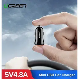 Автомобільний зарядний пристрій Ugreen ED018 24W 2xUSB Charger чорний - мініатюра 7