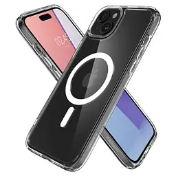 Прозорий чохол Spigen Crystal Hybrid MagSafe White для iPhone 15 Plus (ACS06463) - мініатюра 6