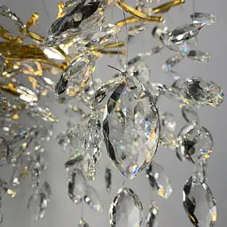 Вишукана золота люстра DIAMINA з кришталевим камінням Ø 60 см | Арт. 33007-600 GD | Line F - мініатюра 4