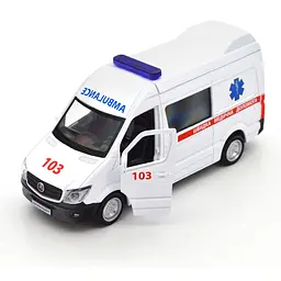 Автомодель TechnoDrive Mercedes Benz Sprinter Швидка Допомога, 1:32, біла (250344U) - мініатюра 9