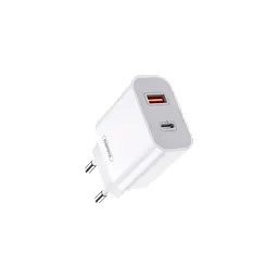 Мережевий зарядний пристрій Remax Surie 2 порта USB + Type-C 20W PD+QC Белый (RP-U68)
