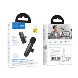 Мікрофонна система бездротова Hoco L20 Fair wireless microphone iP чорний - мініатюра 2