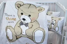 Комплект постільної білизни в ліжечко Tag Tekstil Teddy begie для немовлят Ведмедик (беж) - мініатюра 3