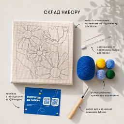 Набір для килимової вишивки «Блакитні квіти» - мініатюра 5