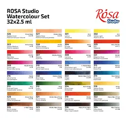 Набір акварельних фарб 32x2,5 мл, кювети, картонна упаковка ROSA Studio (4823098547549) - мініатюра 6