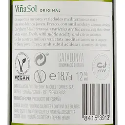 Вино Torres Vina Sol, біле, сухе, 0,187 л - мініатюра 3