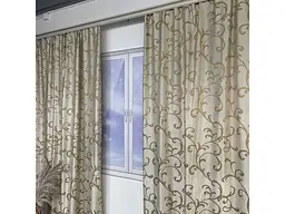 Жакардові штори золотистого кольору з вензелем на тасьмі 2шт. 150х270 ALBO pbe0052396 - мініатюра 5
