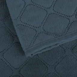 Покривало ТЕП велюрове Velour Ромб круглий 220x240 см синє - мініатюра 7