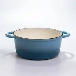 Каструля чавунна емальована Premium Cookware 2.5 л синя HP-1-14-BLUE з кришкою для тушкування та запікання - мініатюра 2