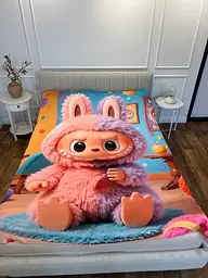 Плед 3D подарунковий з принтом Лабубу №11 135×160 см плюшевий для дітей і дорослих - мініатюра 3