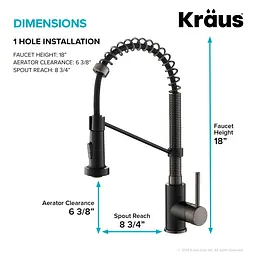 Змішувач для кухні Kraus Bolden KPF-1610MBSB, Чорний - мініатюра 6