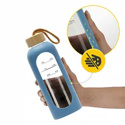 Пляшка для води спортивна 4FIZJO 750 мл скляна Blue (P-5905973404181) - мініатюра 4