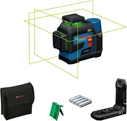 Лазерний лінійний нівелір Bosch GLL 12V-100-33 CG Professional з адаптером батарейок AA1, чохлом, мішенню та тримачем LB 10
