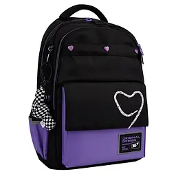 Рюкзак шкільний YES TS-48 Purple Hearts 45х31x15 см Чорно-фіолетовий (559923)