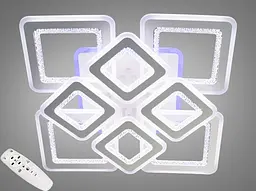 Стельова квадратна світлодіодна люстра Diasha білого кольору H8506/4+4 WH LED 3color