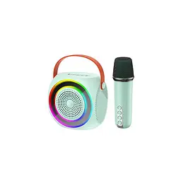 Портативна акустика XO F42 Dazzling RGB з караоке та бездротовим мікрофоном блакитна - мініатюра 3