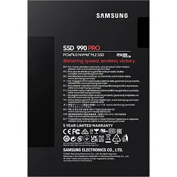 Накопичувач SSD M.2 2280 4TB 990 PRO Samsung (MZ-V9P4T0BW) - мініатюра 6