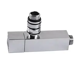 Набір кран напівоборотний кутовий з американкою Solomon Lux 1/2″ Cube chrom 8888 (2шт.) 000021913 - мініатюра 6