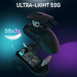 Комп'ютерна миша Attack SHARK X11 бездротова, ігрова, PAW3311, 22000 DPI 2,4G+Bluetooth Black - мініатюра 6